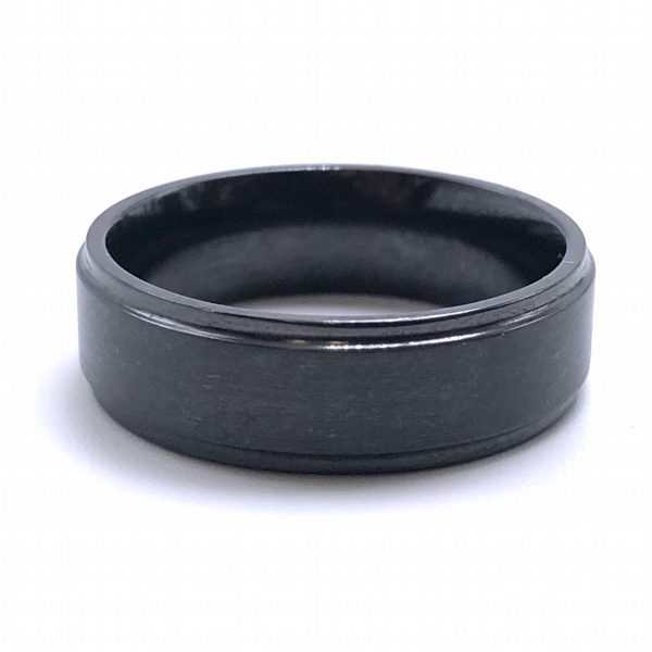 Men's Black Zirconium Wedding Band