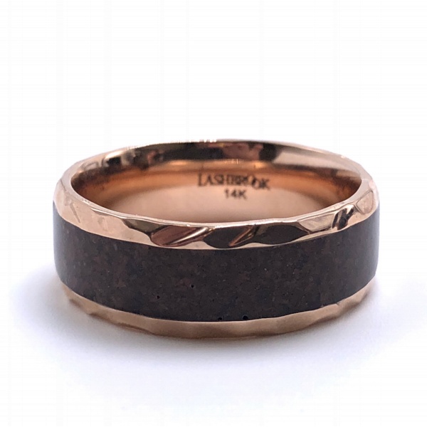 Men's Dinosaur Bone & Gold Wedding Band