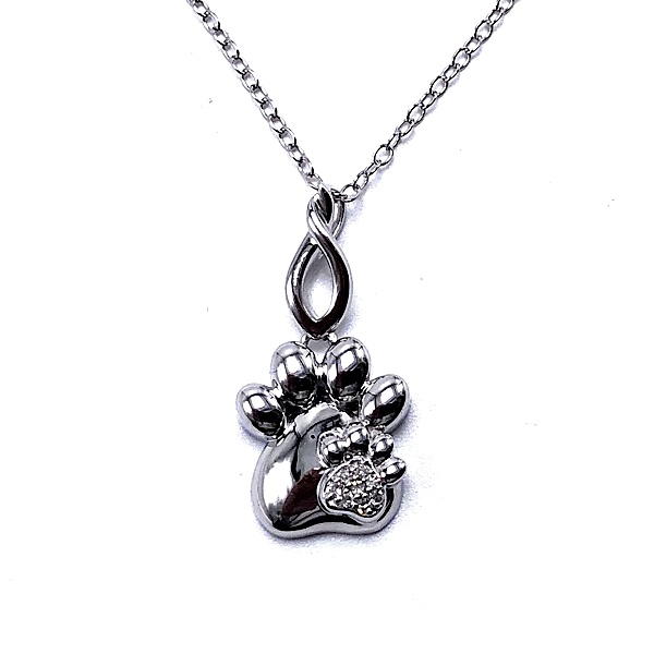 Sterling Silver Dog Paw Pendant