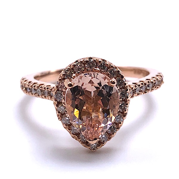 Ladies Morganite & Diamond Ring