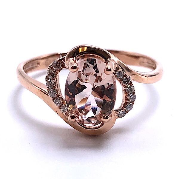 Ladies Morganite & Diamond Ring