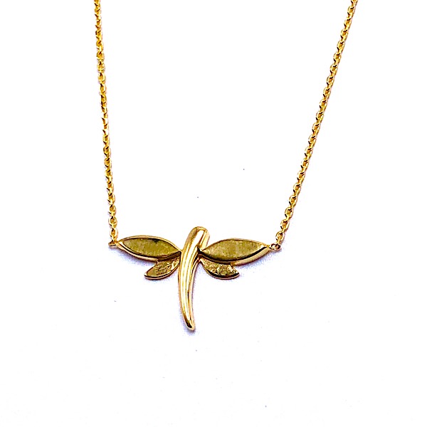 Gold dragonfly pendant discount