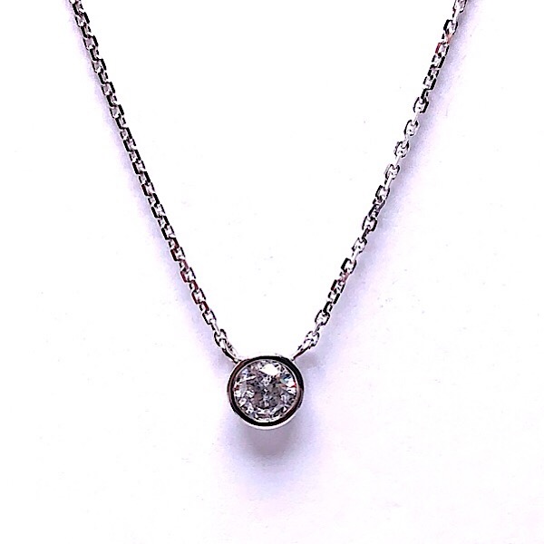 Bezel Set Diamond Necklace