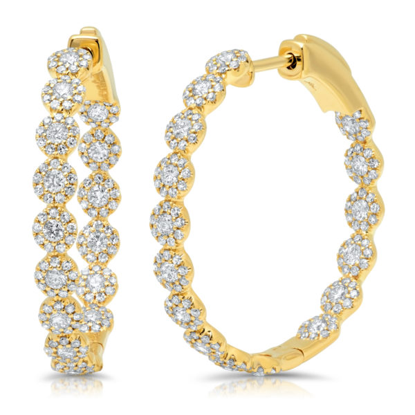 SHY Creation Diamond Hoop Earrings