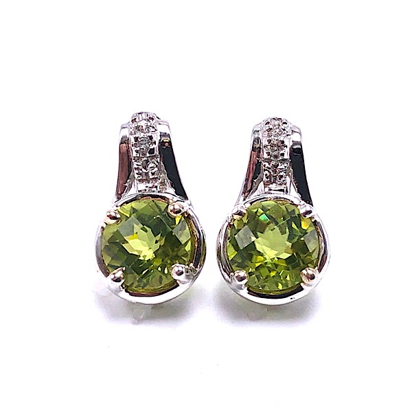 Peridot & Diamond Earrings