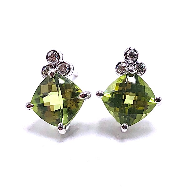 Peridot & Diamond Earrings