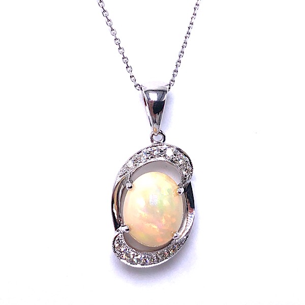 Opal & Diamond Pendant