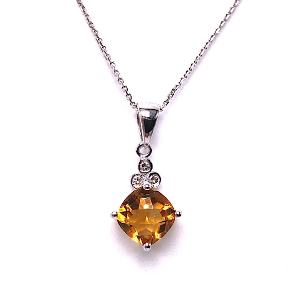 Citrine & Diamond Pendant