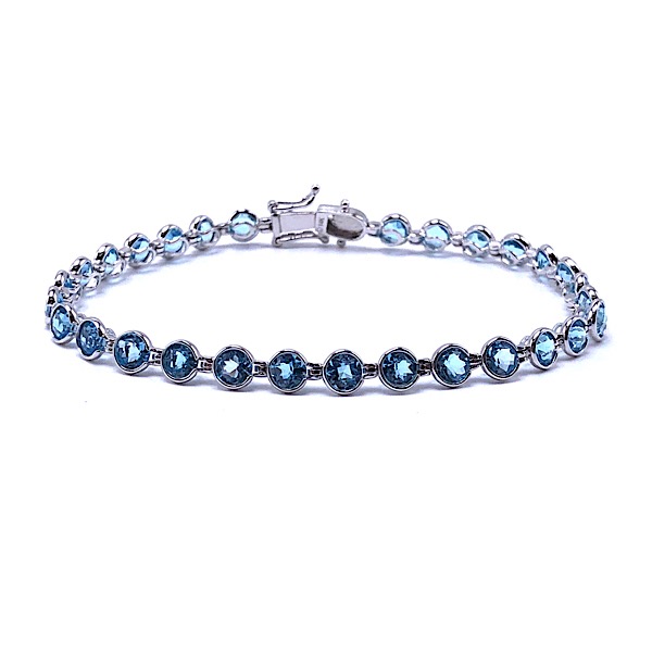 Gem Stone King Swiss Blue Topaz 925 Sterling Silver Women's Tennis Bracelet  9.65 Cttw Oval 7 Inch With 1 Inch Extender : Amazon.com.au: Clothing, Shoes  & Accessories