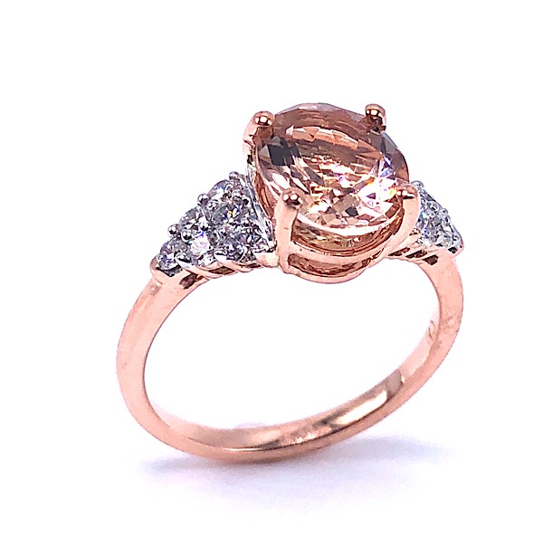 Ladies Morganite & Diamond Ring