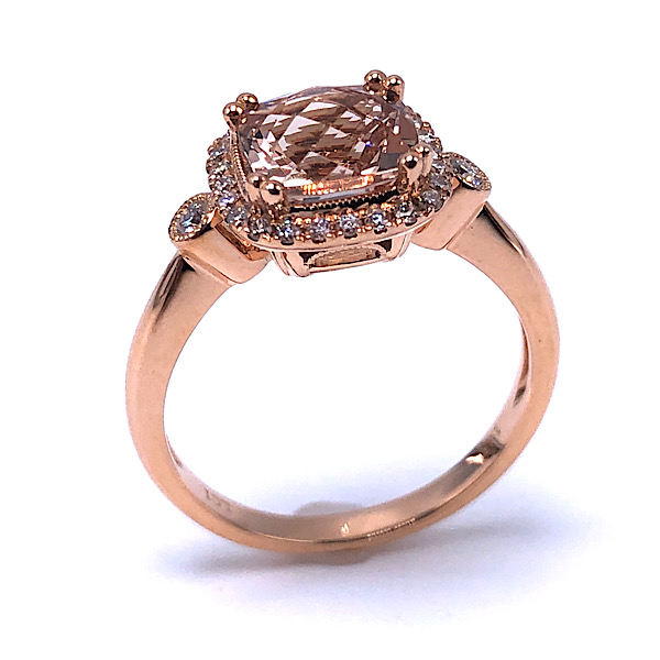 Ladies Morganite & Diamond Ring