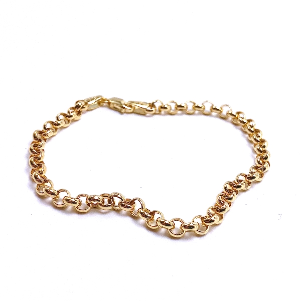 Ladies Hollow Rolo Gold Bracelet