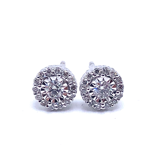 Miracle Mark Halo Diamond Earrings