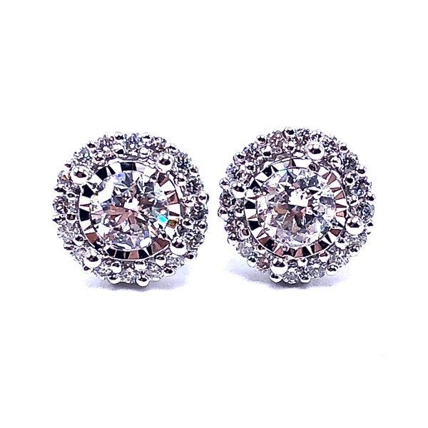 Miracle Mark Halo Diamond Earrings