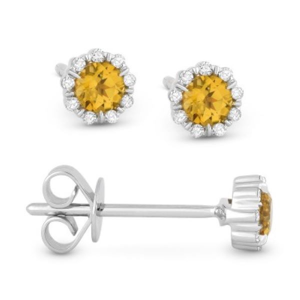 Citrine & Diamond Earrings