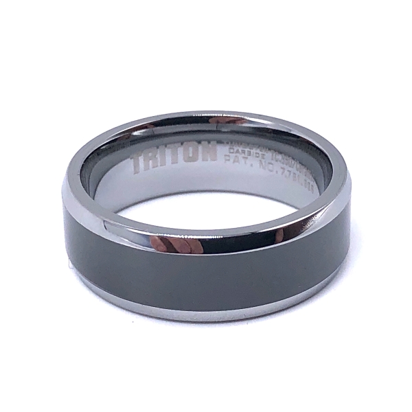 Men's Tungsten Carbide & Ceramic Wedding Band