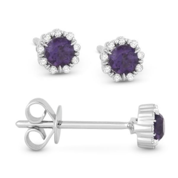 Alexandrite Corundum & Diamond Earrings