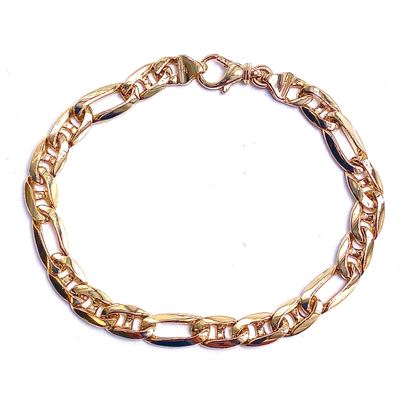 Men's Heavy Marine Oval Link Gold Bracelet