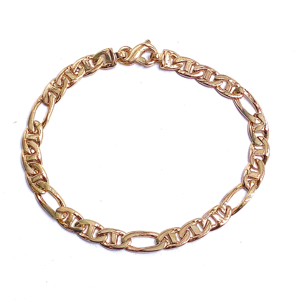 Men's Marine Oval Link Gold Bracelet