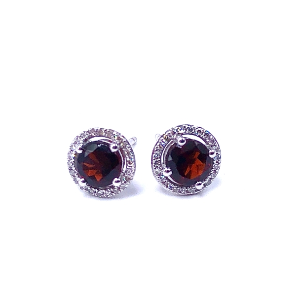 Garnet & Diamond Earrings