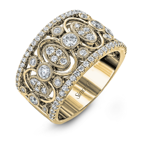 Simon G. Diamond Antique style wide band