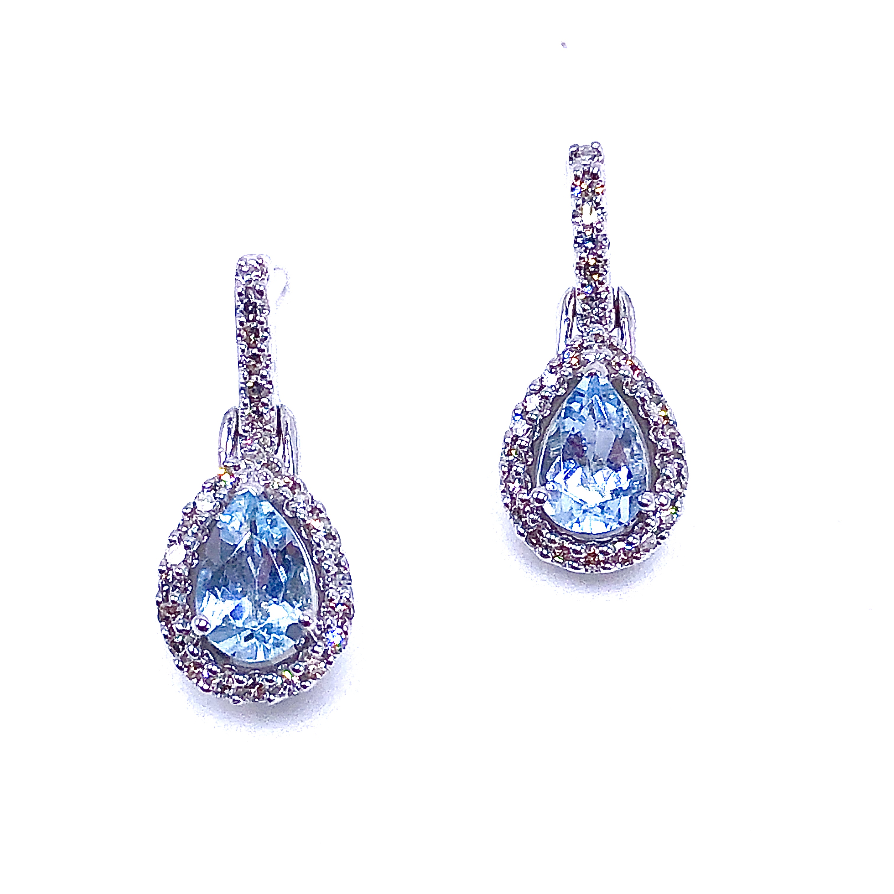 Aquamarine & Diamond Earrings