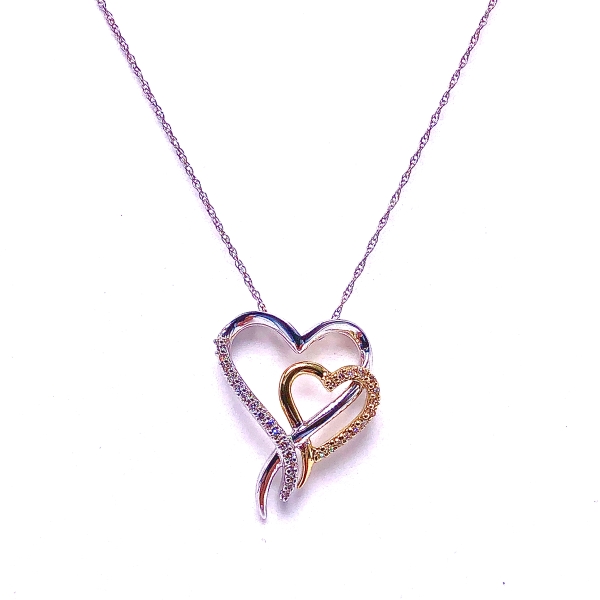 Double Heart Diamond Pendant