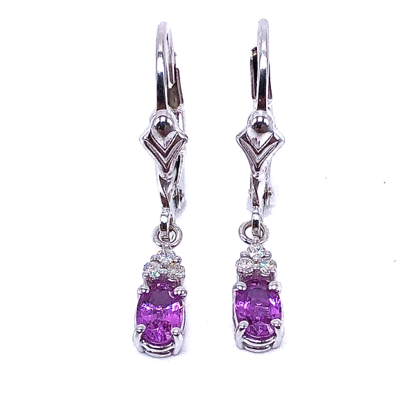 Pink Sapphire & Diamond Earrings