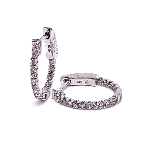 Inside Outside Diamond Hoop Earrings