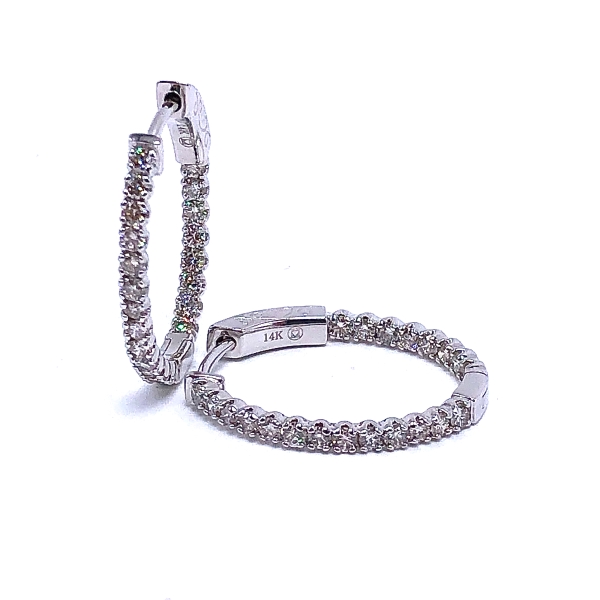 Inside Outside Diamond Hoop Earrings