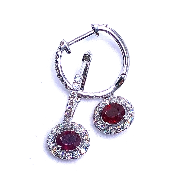 Ruby & Diamond Drop Earrings