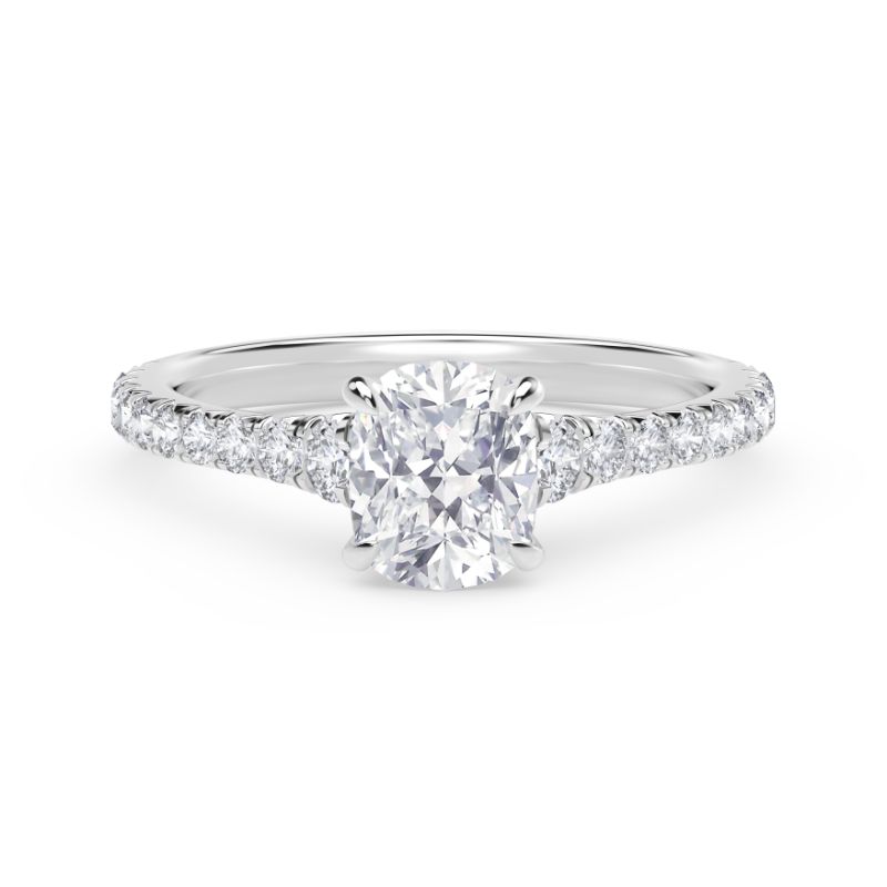 De Beers Forevermark Iconâ„¢ Setting Cushion Engagement Ring with Diamond Band