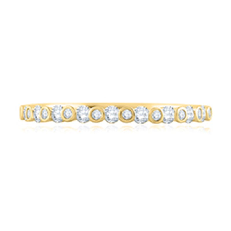 A.JAFFE Alternating Bezel Set Diamond Stackable Ring