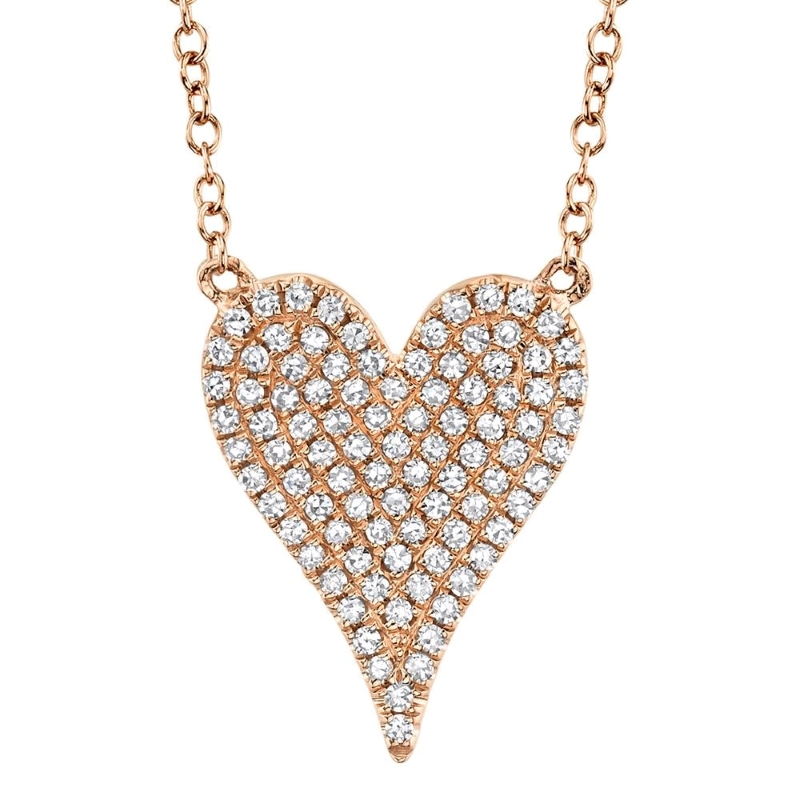 Diamond Pave Heart Necklace - 165-01441