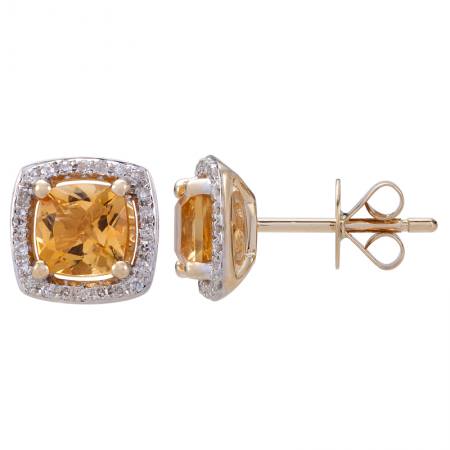 Citrine & Diamond Earrings