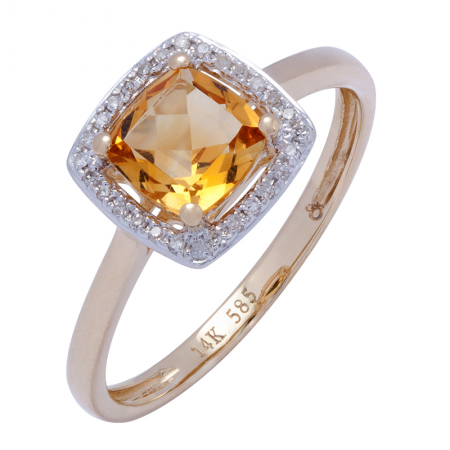 Citrine & Diamond Ring