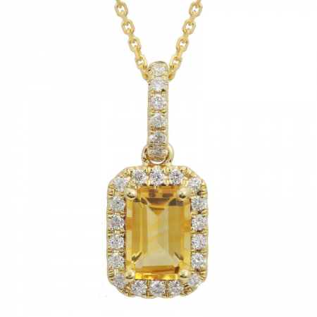 Citrine & Diamond Pendant