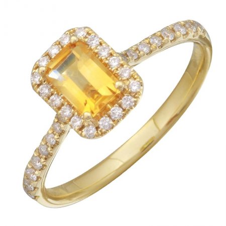 Citrine & Diamond Ring