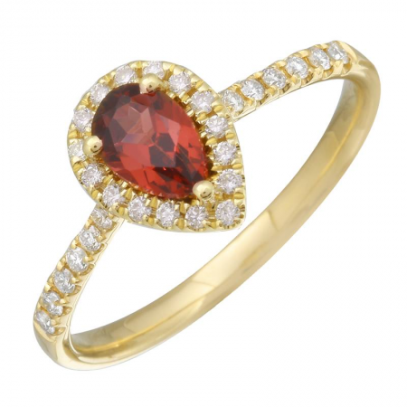 Garnet & Diamond Ring