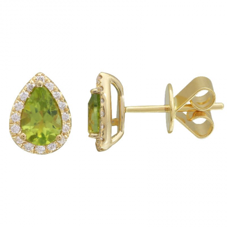 Peridot & Diamond Earrings