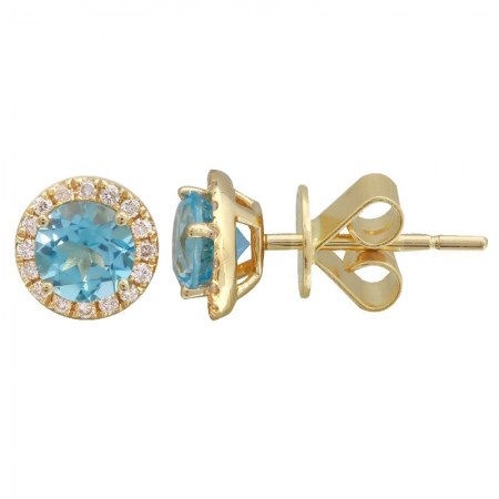 Blue Topaz & Diamond Earrings