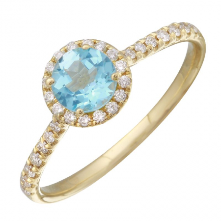 Blue Topaz & Diamond Ring