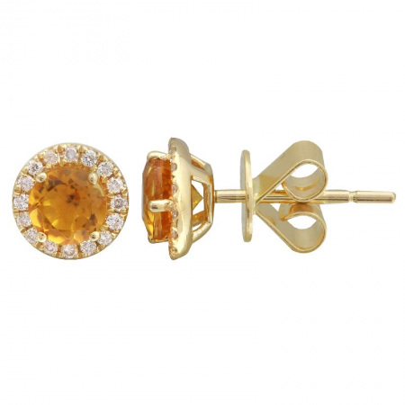 Citrine & Diamond Earrings