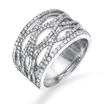 Simon G Multi Weave Diamond Wedding Band