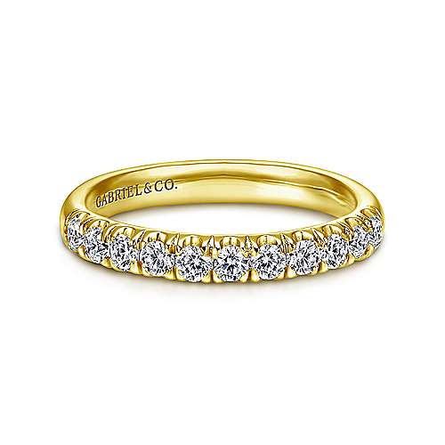 French Pave Diamond Wedding Band