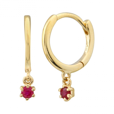 Ruby Huggie Hoop Earrings