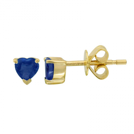 Heart Shape Sapphire Stud Earrings