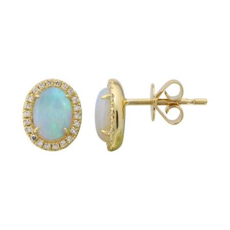 Opal & Diamond Earrings