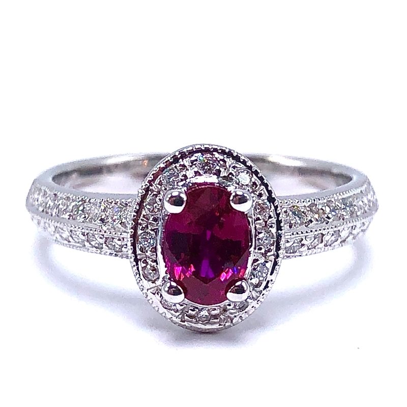 Oval Ruby & Diamond Ring