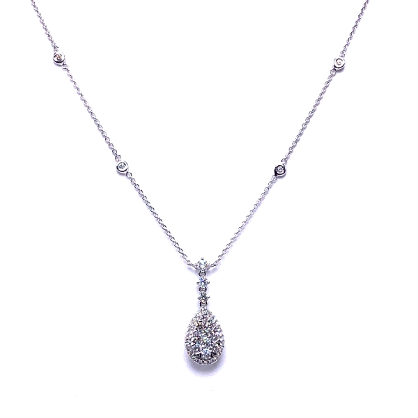 Lovebright Pear Shaped Multi Diamond Pendant